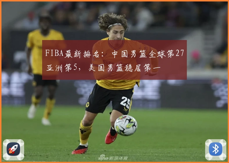 FIBA最新排名：中国男篮全球第27亚洲第5，美国男篮稳居第一