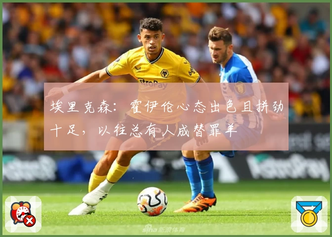 埃里克森：霍伊伦心态出色且拼劲十足，以往总有人成替罪羊